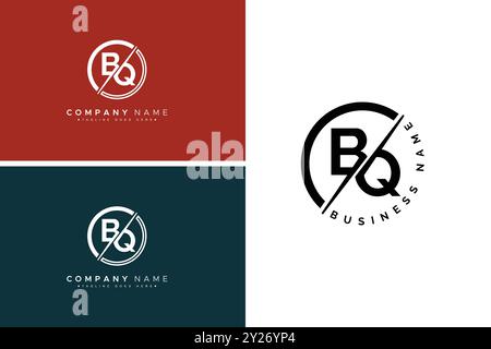 Creative Logo for Initials BQ in Monogram Style - Vector Template for Initial Letter B and Q Stock Vector