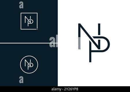 Abstract Letter NP Logo - Initial Monogram Template for Alphabet N and P Stock Vector