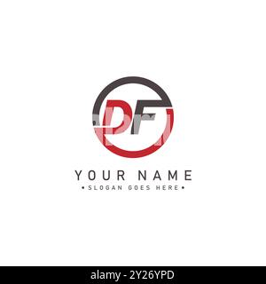 DF Minimal Vector Logo - Simple Business Logo for Monogram D and F Stock Vector
