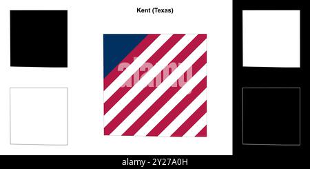 Kent County (Texas) outline map set Stock Vector