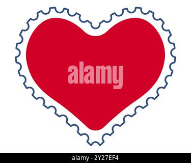 Illustration of an abstract stylized valentine's day heart postage stamp Stock Vector