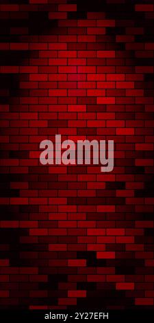 Bloodred brick wall seamless background Stock Vector