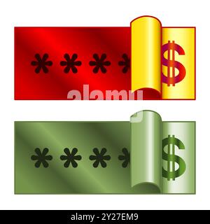 Illustration of an abstract winnings lottery ticket Stock Vector