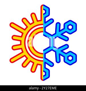 Illustration of an abstract hot and cold symbol Stock Vector