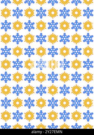 Seamless pattern of an abstract hot and cold symbol Stock Vector