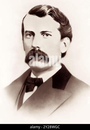 1870 Portrait of Henry Morrison Flagler (1830-1913), oil and railroad tycoon of the American Gilded Age, and a founder of both Palm Beach and Miami, Florida.  (USA) Stock Photo