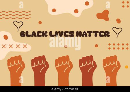 Black lives matter, Vector human hand with a clenched fist. Stock Vector