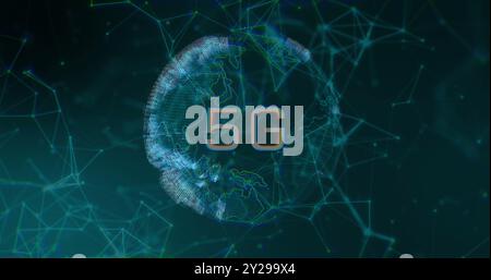 Image of 5g text, connections and data processing over globe Stock Photo