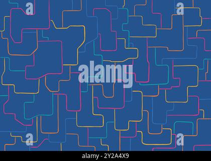 Abstract jigsaw pattern. Retro vector illustration pattern background Stock Vector