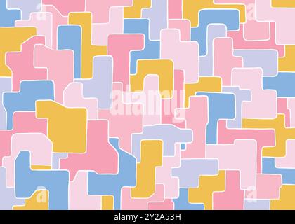 Abstract jigsaw pattern. Colorful vector illustration pattern background Stock Vector