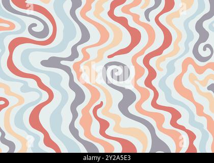 Abstract wavy swirl pattern. Retro vector pattern background Stock Vector