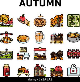 autumn spend time icons set vector Stock Vector Image & Art - Alamy