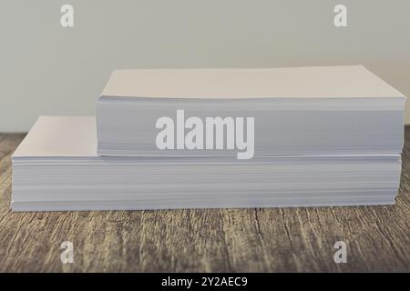 Piles of Legal and letter sized blank printing paper Stock Photo