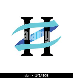 Business and Marketing HZ Letter Logo Design Stock Vector