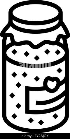 making homemade jam autumn line icon vector illustration Stock Vector ...