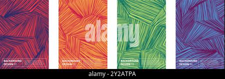 Set of abstract messy backgrounds. Vector design elements for web, flyer, poster, stationery, apps. Stock Vector