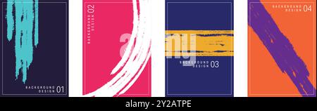 Set of abstract grunge backgrounds. Vector design elements for web, flyer, poster, stationery, apps. Stock Vector
