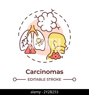 Carcinoma multi color concept icon Stock Vector