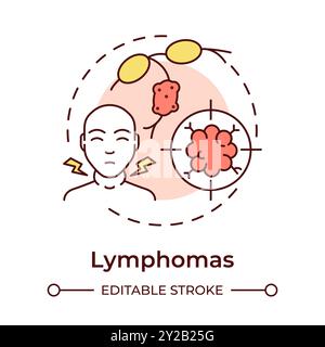 Lymphoma multi color concept icon Stock Vector