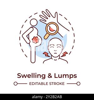 Swelling and lumps multi color concept icon Stock Vector