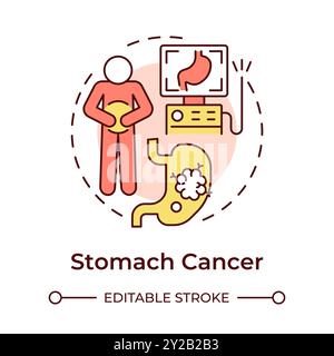 Stomach cancer multi color concept icon Stock Vector