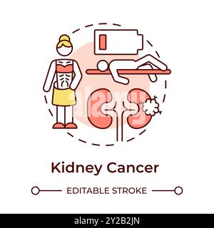 Kidney cancer multi color concept icon Stock Vector