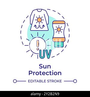Sun protection multi color concept icon Stock Vector