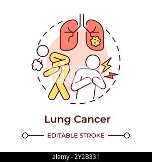 Lung cancer multi color concept icon Stock Vector
