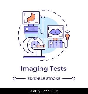 Imaging tests multi color concept icon Stock Vector