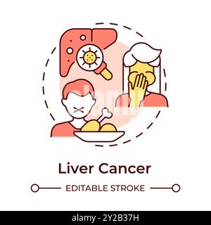 Liver cancer multi color concept icon Stock Vector