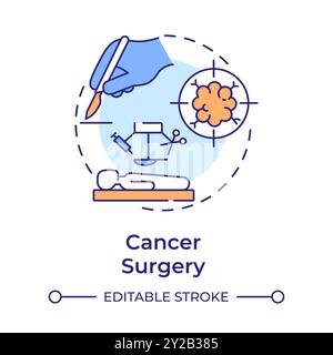 Cancer surgery multi color concept icon Stock Vector
