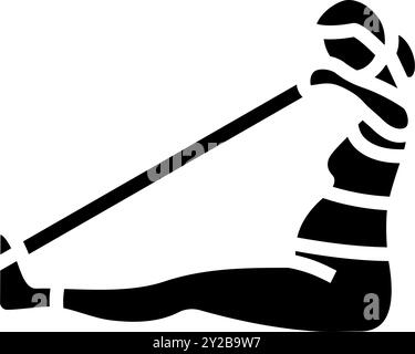 seated row resistance band pregnant fitness glyph icon vector ...