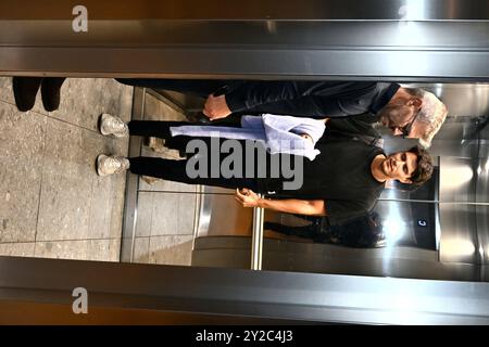 Brussels, Belgium. 10th Sep, 2024. Vooruit's Conner Rousseau arrives for a meeting regarding the formation of a new Flemish government, Tuesday 10 September 2024 in Brussels. BELGA PHOTO ERIC LALMAND Credit: Belga News Agency/Alamy Live News Stock Photo