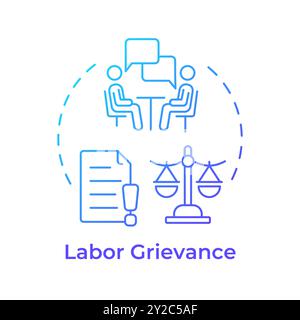 Labor grievance blue gradient concept icon Stock Vector