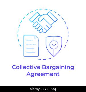 Collective bargaining agreement blue gradient concept icon Stock Vector