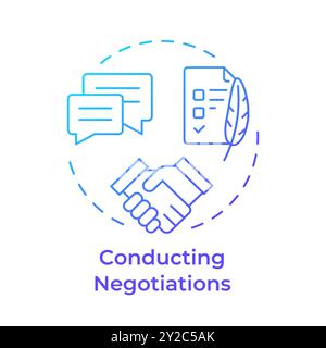 Conducting negotiations blue gradient concept icon Stock Vector