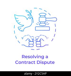 Resolving contract dispute blue gradient concept icon Stock Vector