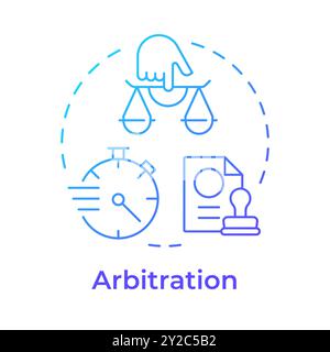 Arbitration blue gradient concept icon Stock Vector