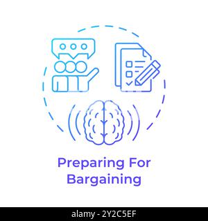 Preparing for bargaining blue gradient concept icon Stock Vector