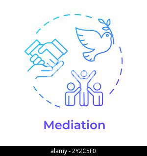 Mediation blue gradient concept icon Stock Vector