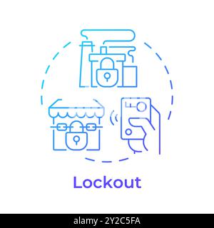 Lockout blue gradient concept icon Stock Vector