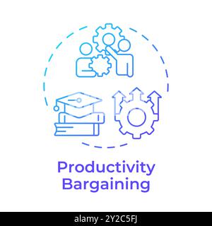 Productivity bargaining blue gradient concept icon Stock Vector