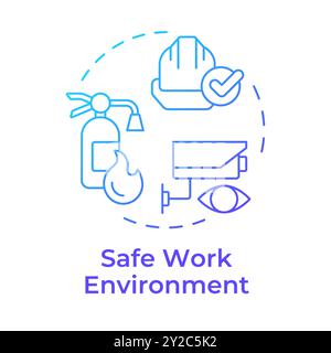 Safe work environment blue gradient concept icon Stock Vector