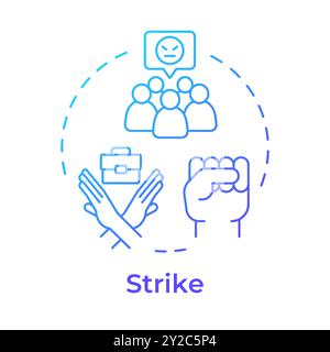 Strike blue gradient concept icon Stock Vector