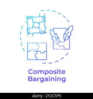 Composite bargaining blue gradient concept icon Stock Vector