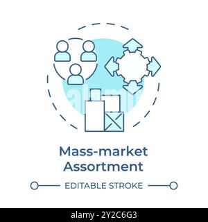 Mass market assortment soft blue concept icon Stock Vector
