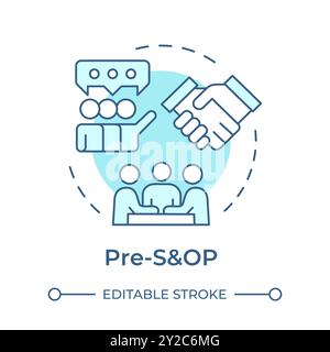 Pre-SOP soft blue concept icon Stock Vector