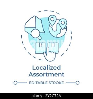 Localized assortment soft blue concept icon Stock Vector