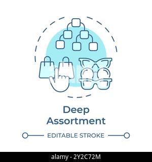 Deep assortment soft blue concept icon Stock Vector