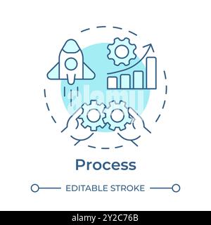 Process soft blue concept icon Stock Vector
